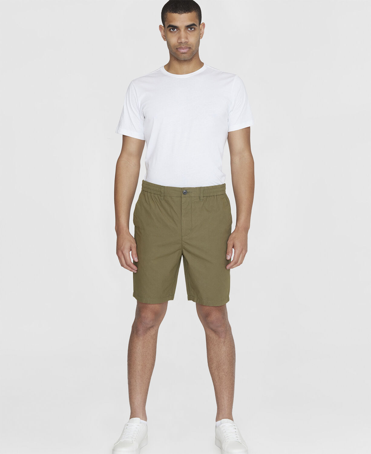 FIG loose poplin elastic waist string shorts - GOTS/Vegan