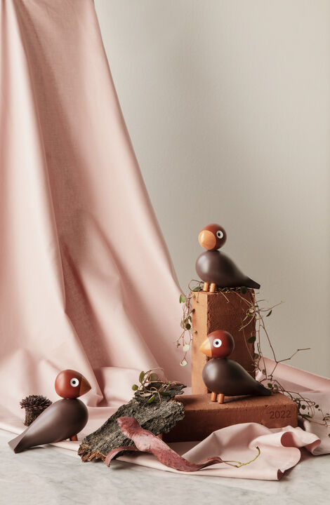 Year Bird Flora 2024 H12. 5 cm pink