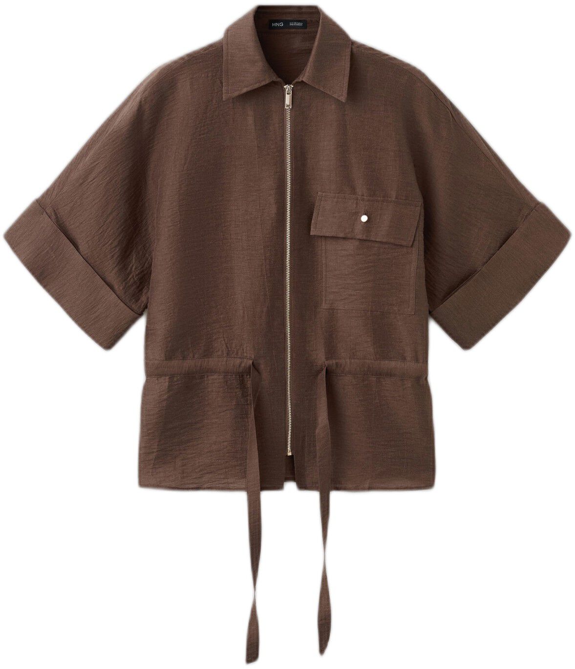 Linen blouse with belt