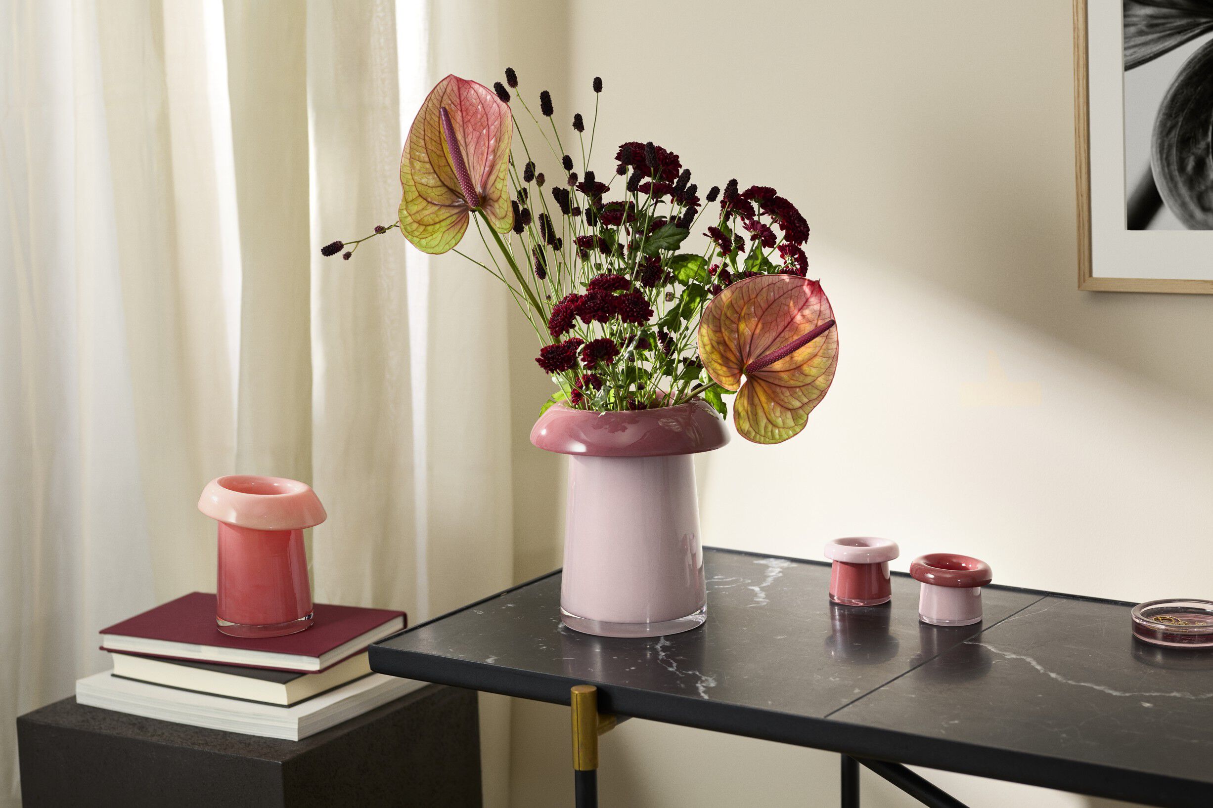 Soma Vase H22. 5 cm rosa/terracotta