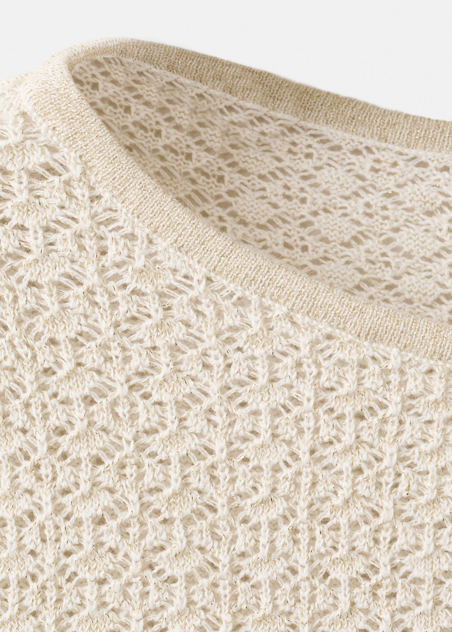 Openwork lurex knit sweater