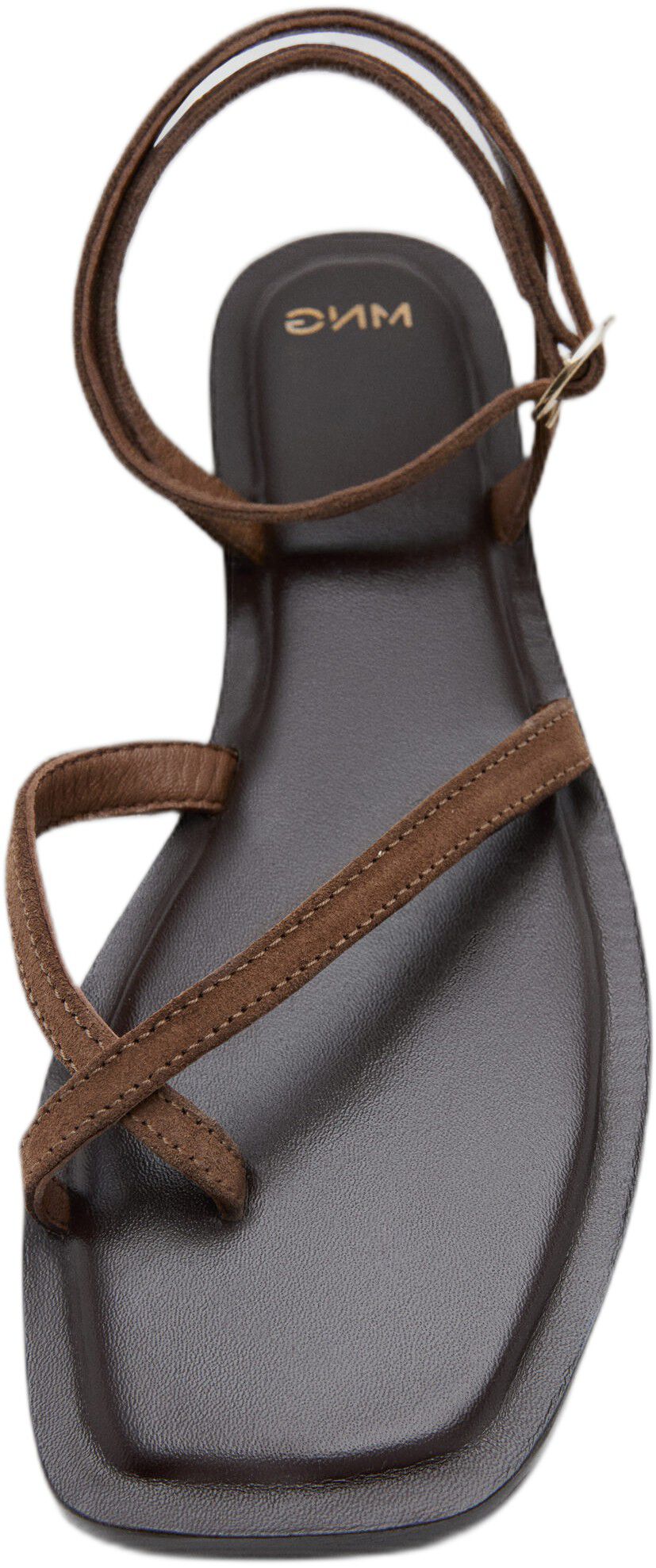Cross-strap leather sandals