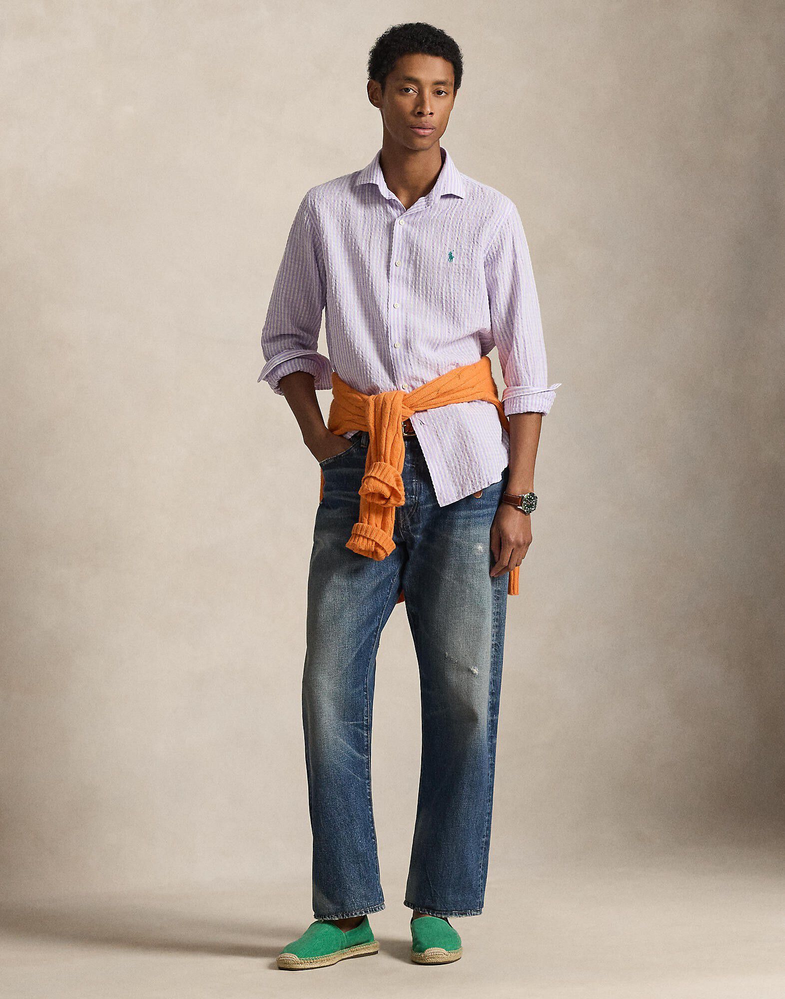SEERSUCKER LINEN-WVN-SHIRT