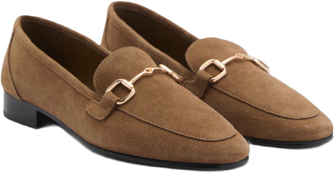 Buckle suede moccasin