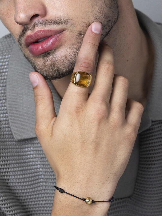 Gentlemen's Gold Signet Ring with Green Agate