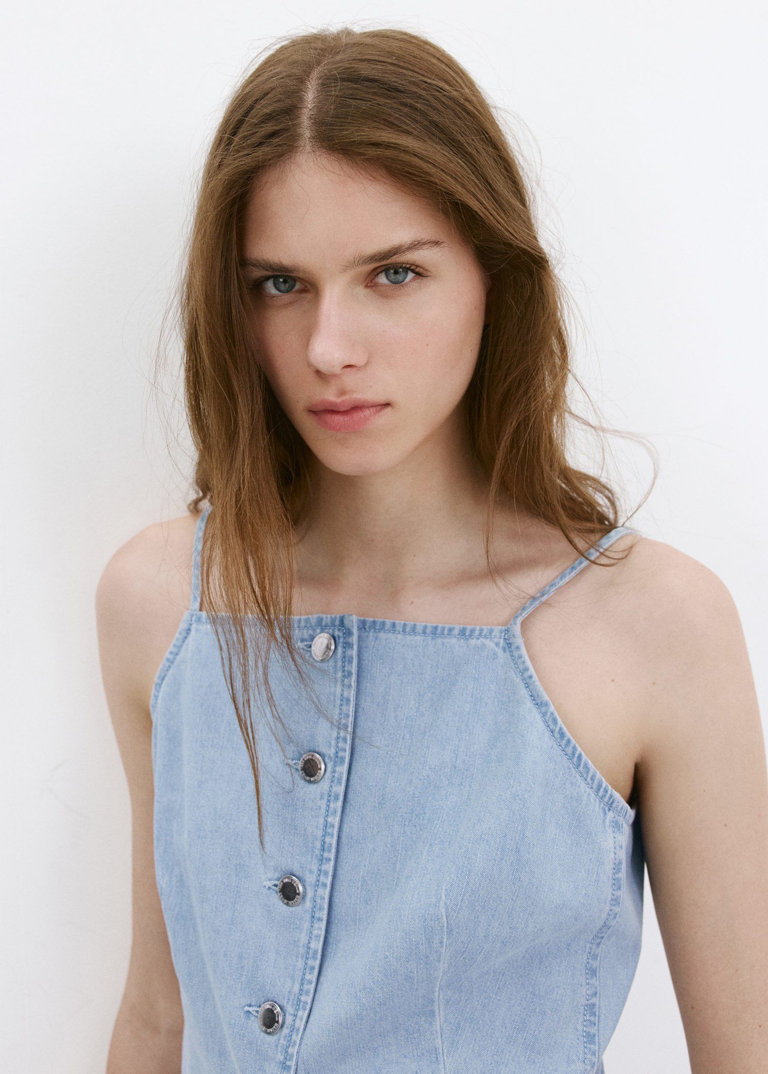 Denim buttoned gilet