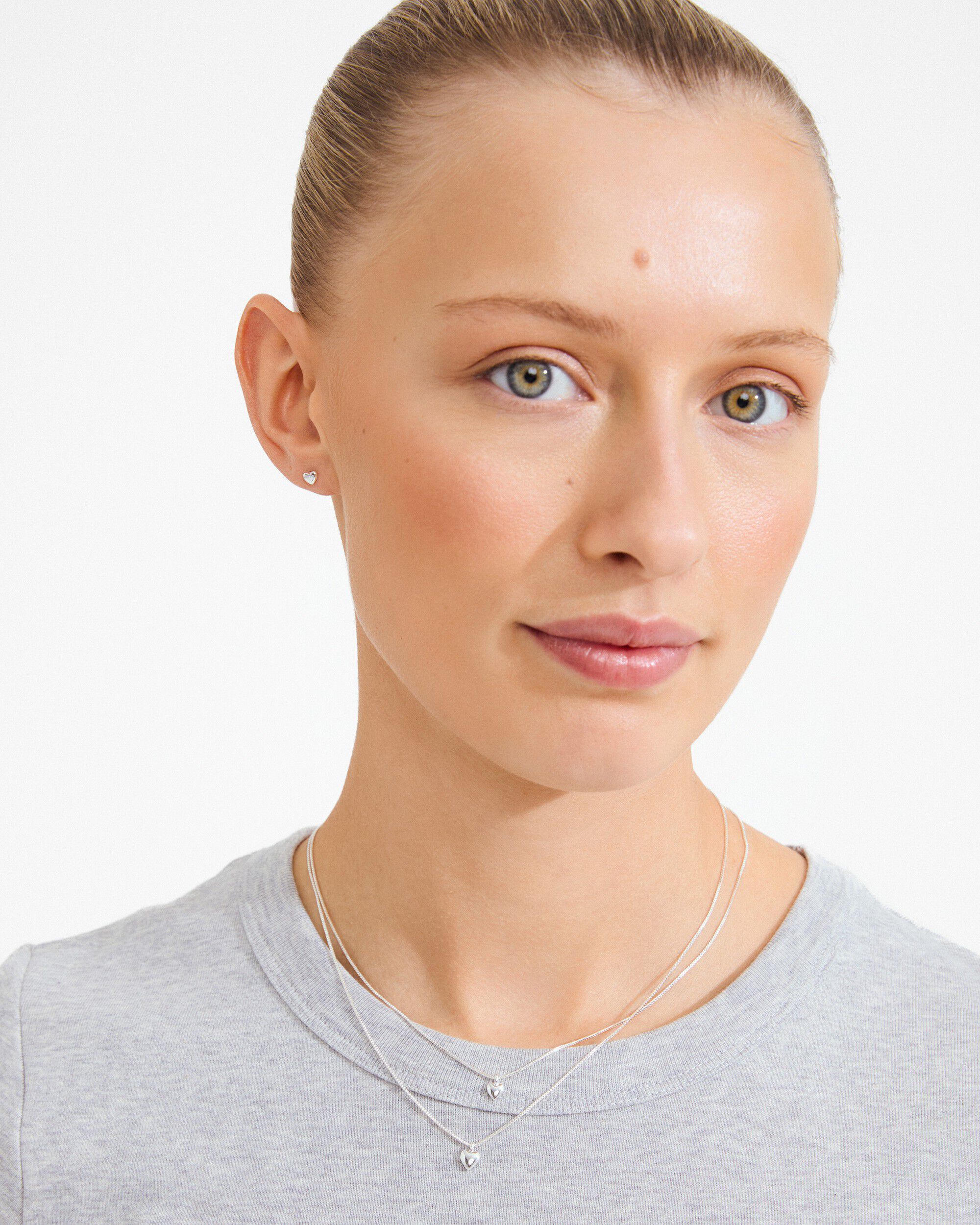 PENINA gift set, necklace & earstuds, silver-plated