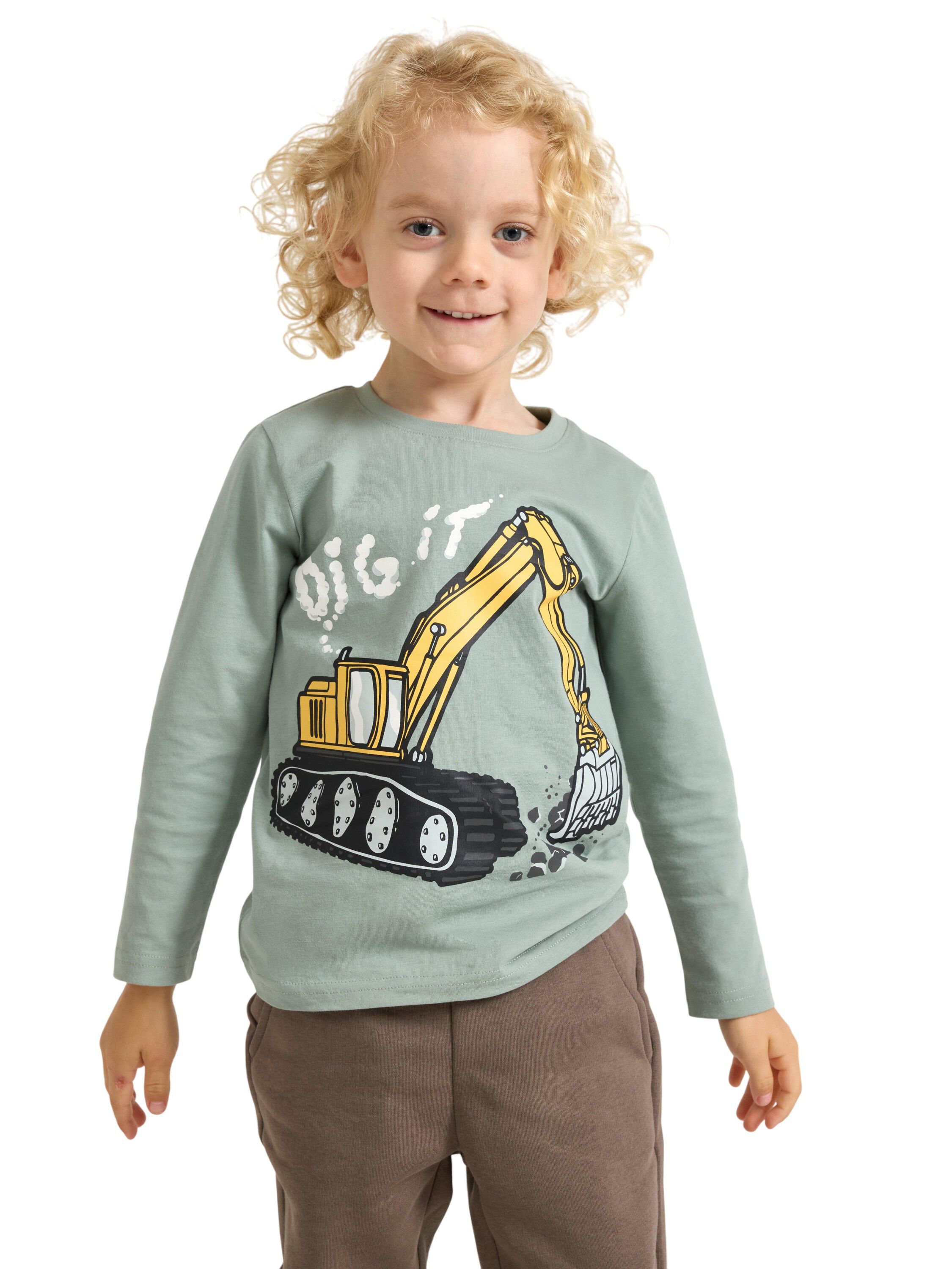 Long-sleeved top in soft cotton jer