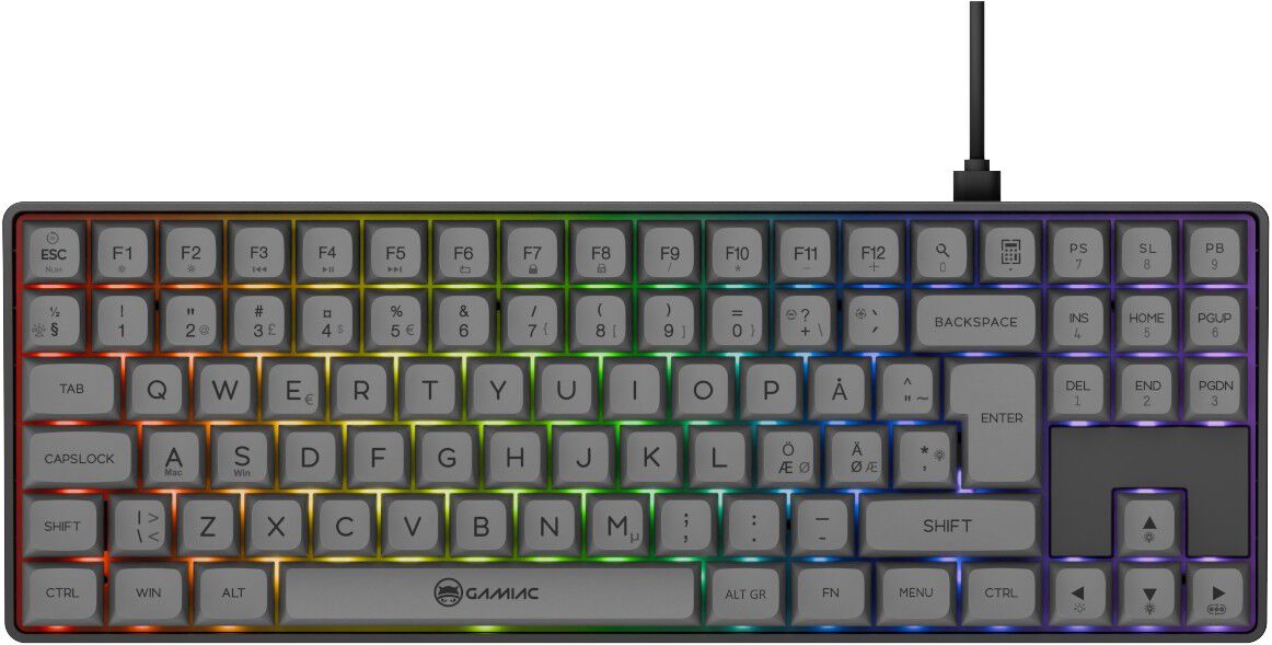 Gamiac TKL90G Grey/Black TKL - Kailh Red Tastatur