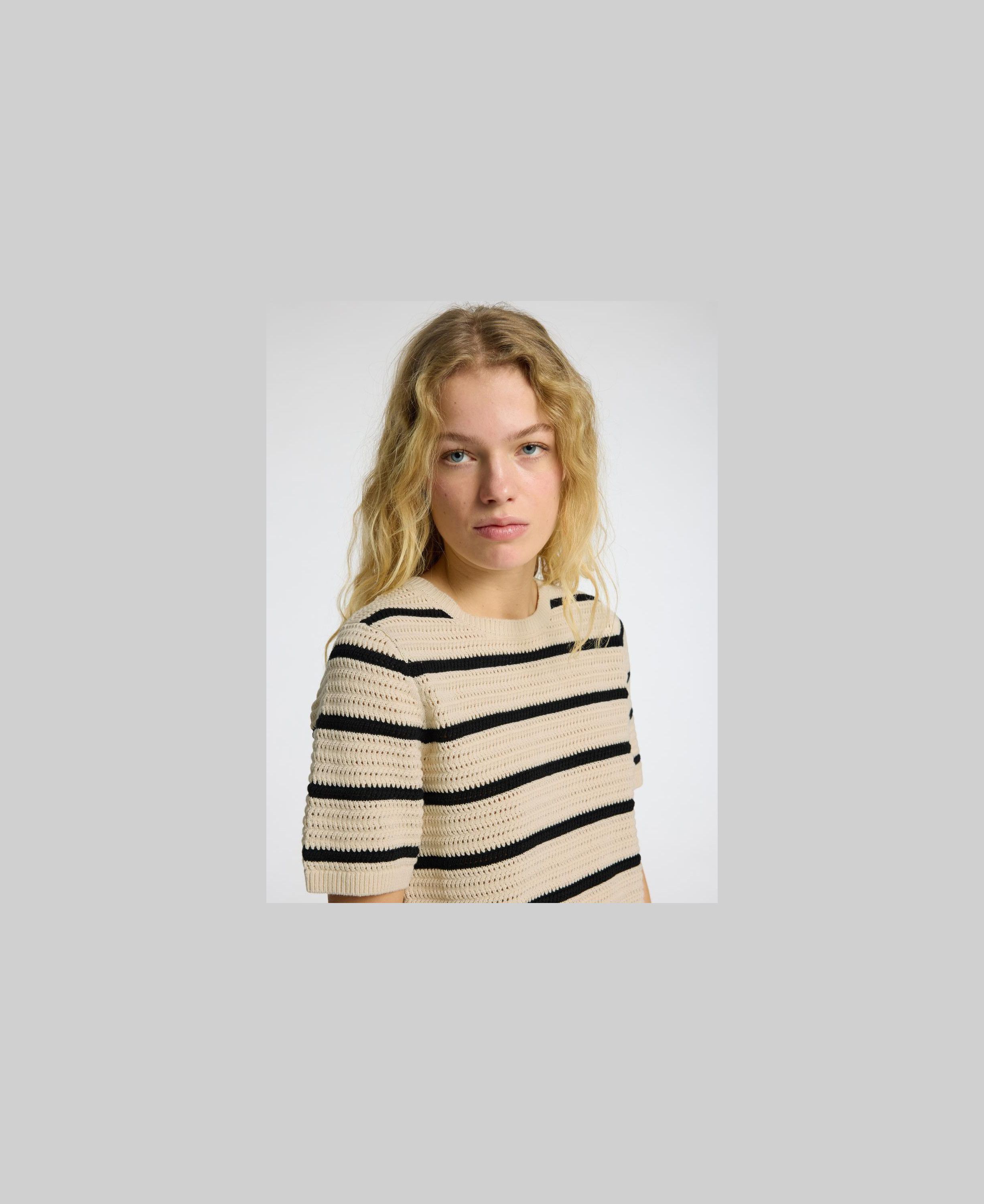 SLFVINNA SS STRUCTURE KNIT O-NECK N