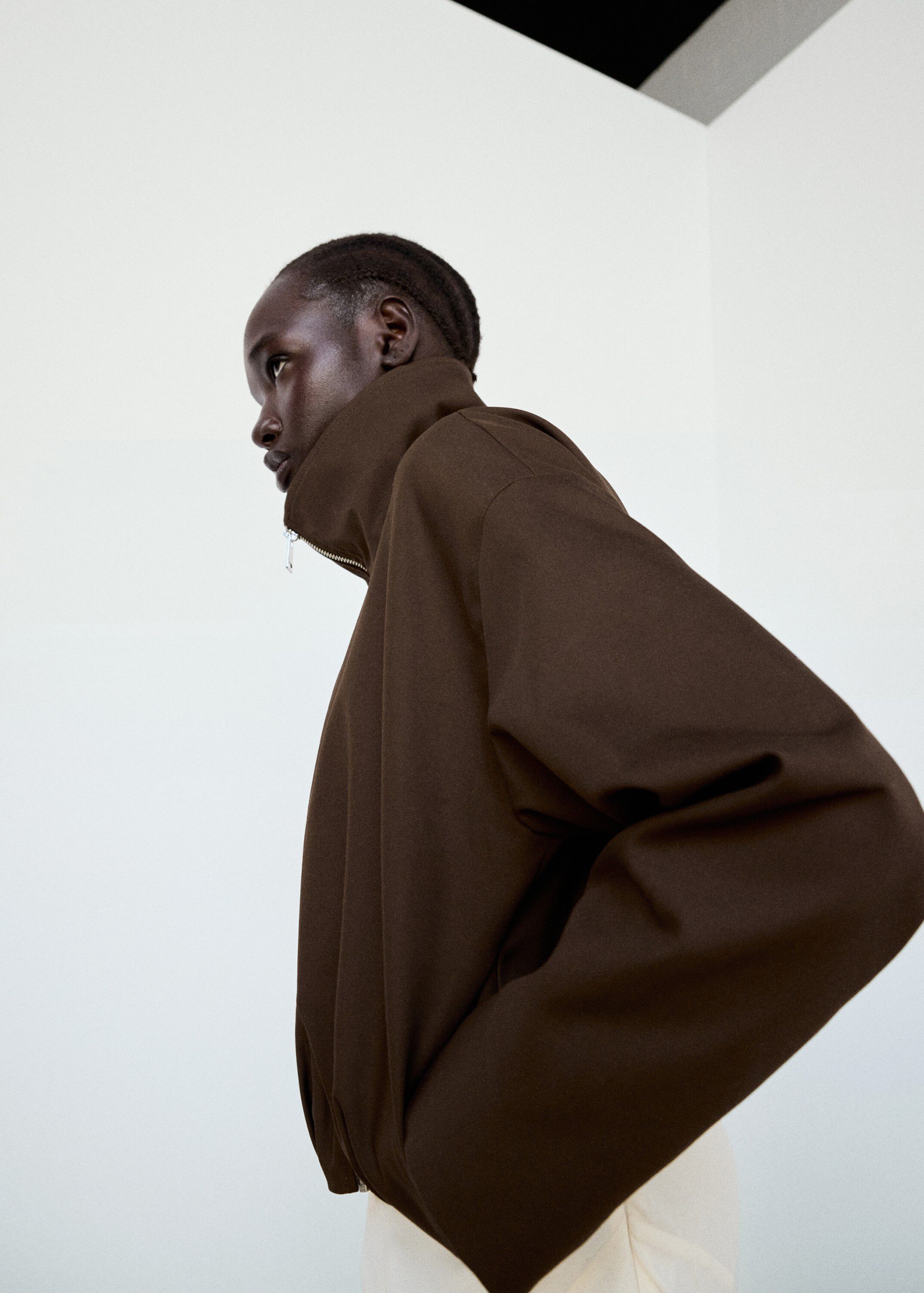 Oversized funnel-neck jacket