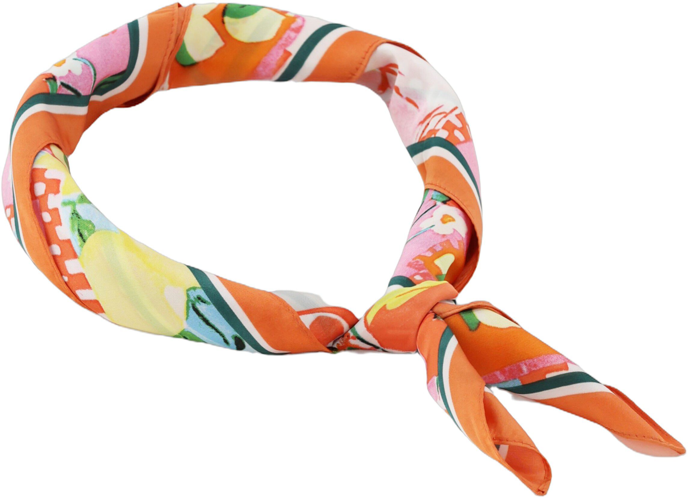 Satin scarf vintage lemon