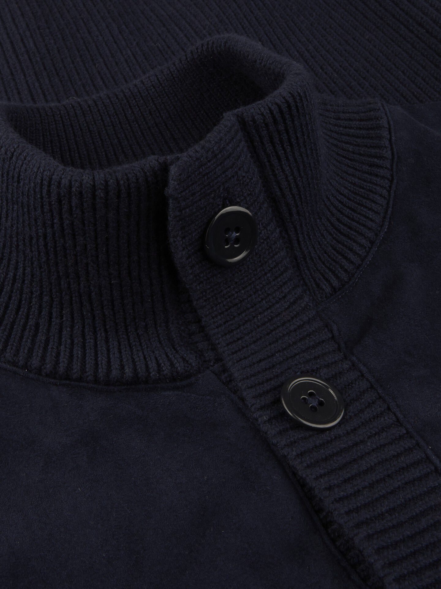 Cardigan Knitted Hybrid Buttoned Alcantara