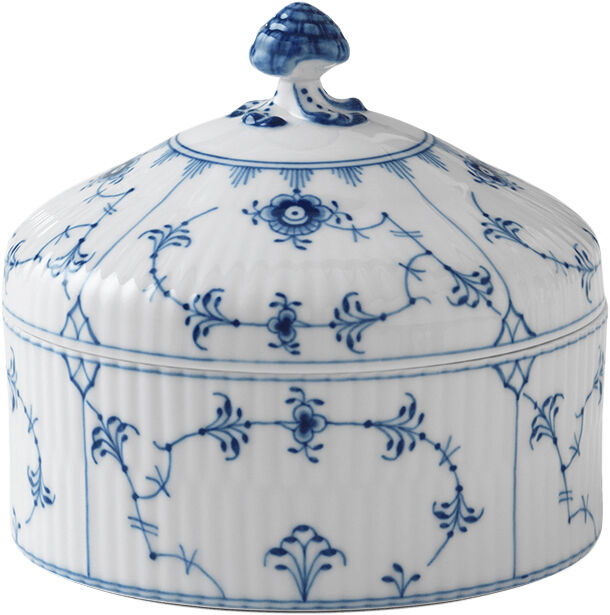 Blue Fluted Plain sk&aring;l med lock 54 cl