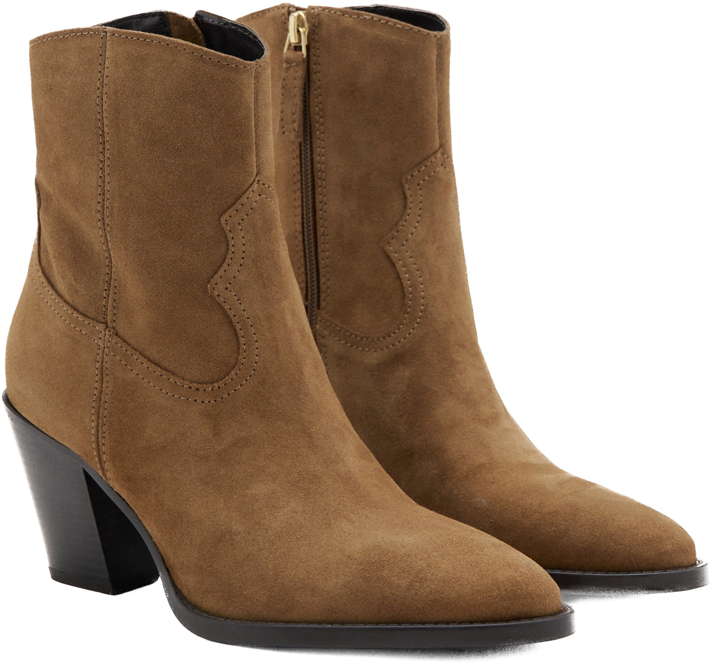 Suede block-heel boots