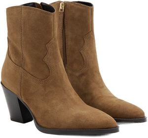 Suede block-heel boots