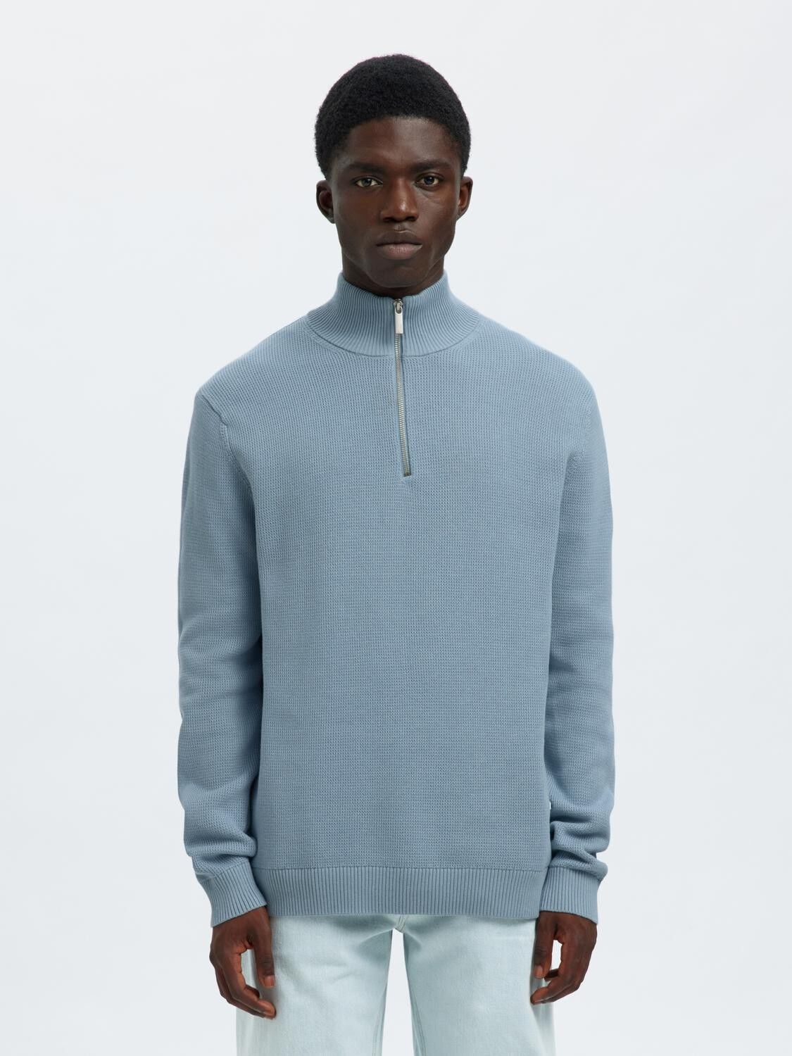 Slmdane Ls Knit Structure Half Zip Noos