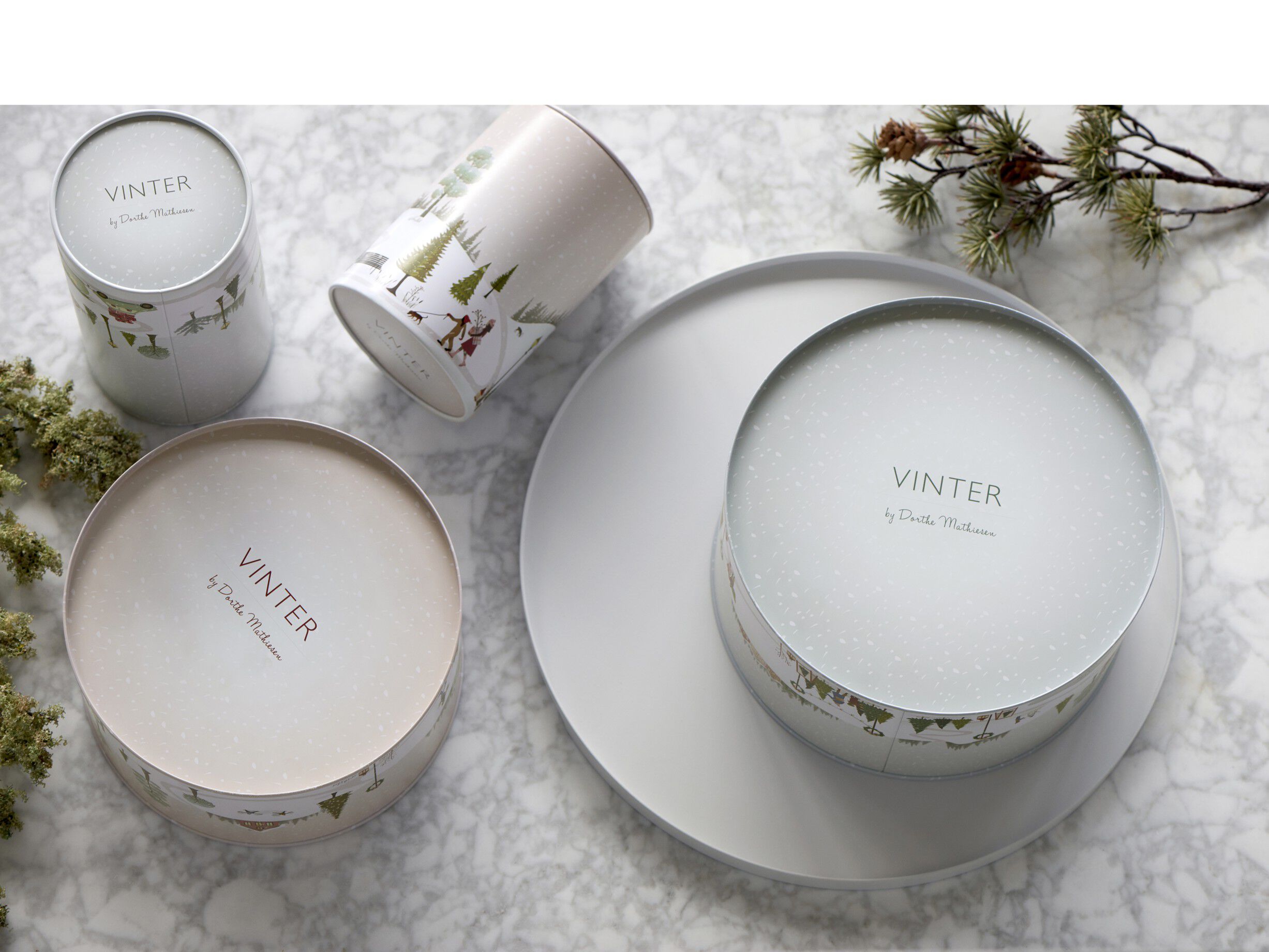 Kakburksset Vinter 22x12/20x10 cm Arctic Ice/Woodrose Metall