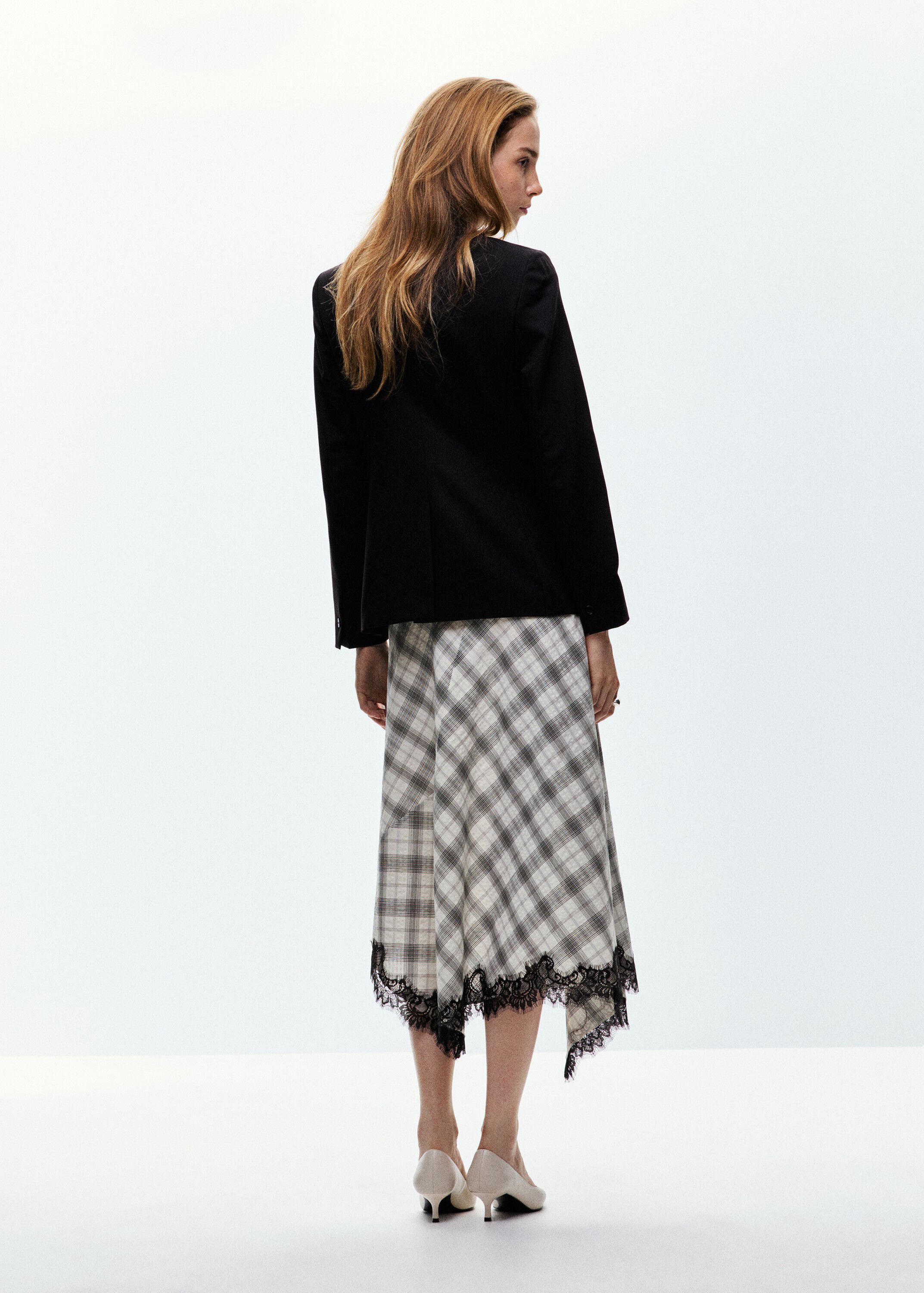 Fluid midi checked skirt