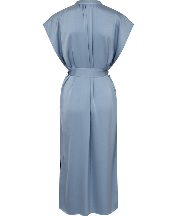 Belted Stand Collar Dress