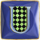 Bowl 12cm sq. flat, Holiday Alphabet U, Versace