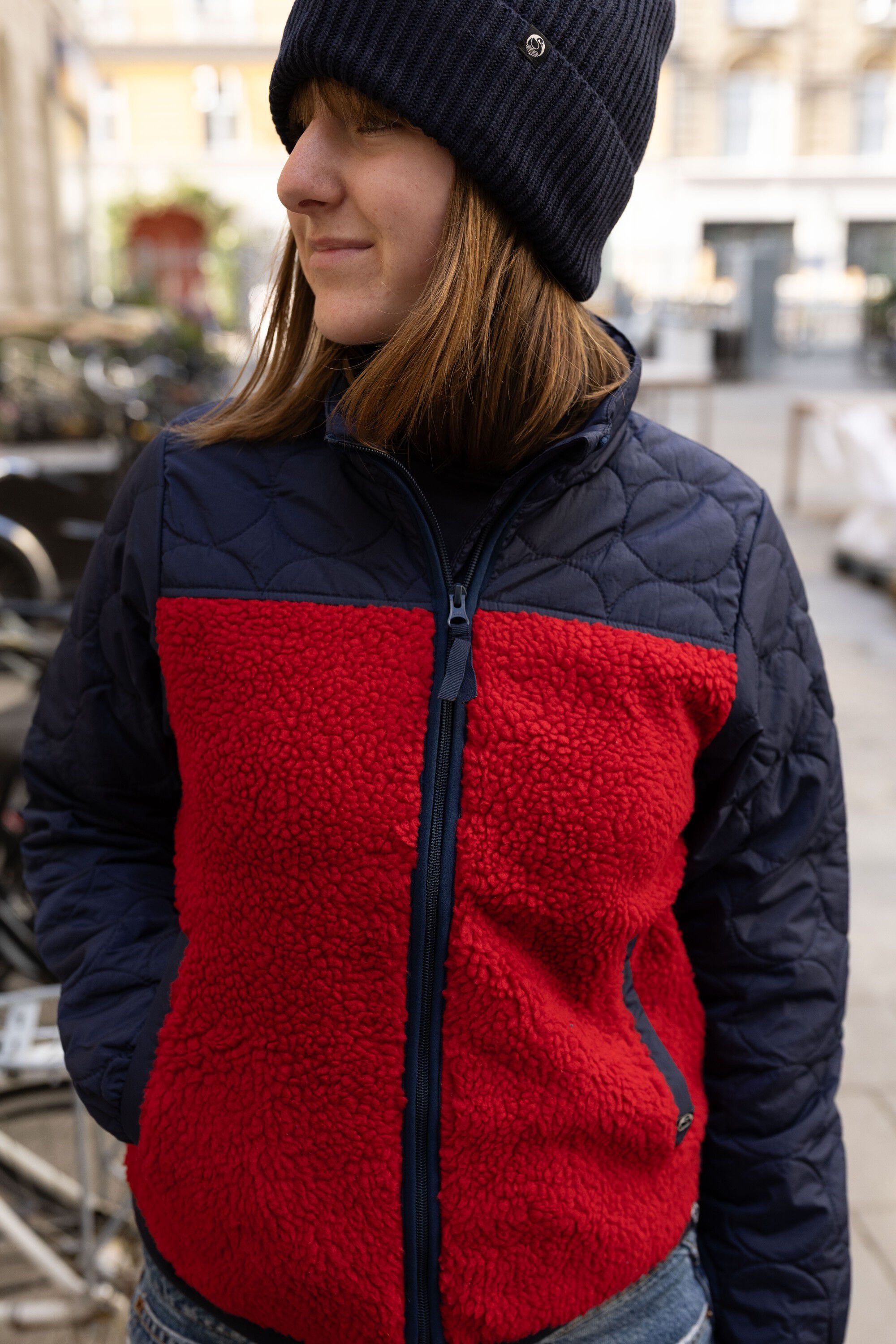 Danehazel Fleece Zip-Up Dk Navy/Dk Red