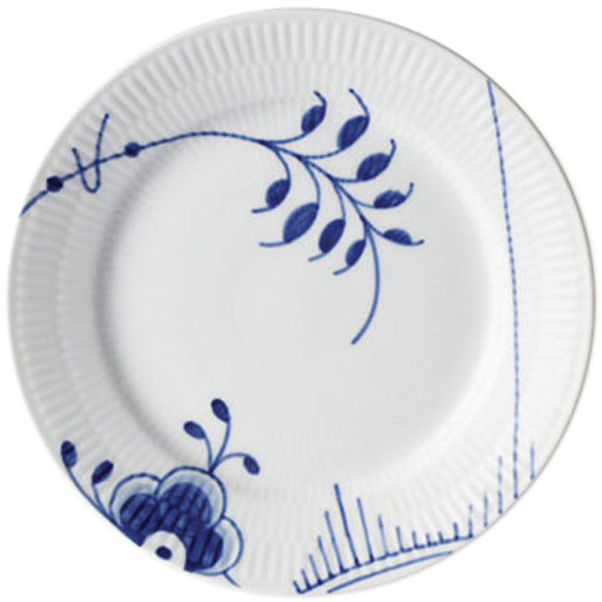 Blue Fluted Mega 19 cm tallrik dekor nr. 2