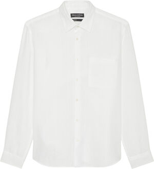 Kent collar, long sleeves, one rect