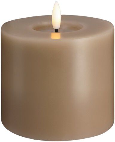Moods & More - LED Pillar Candles, Silk, Melted, Sand, 99x100 mm