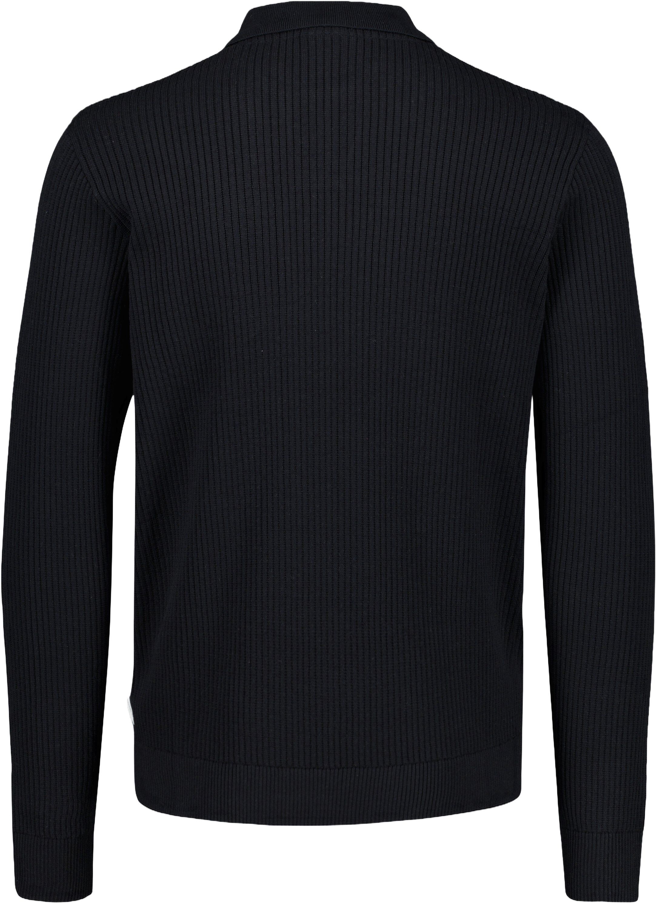 Ribbed L/S v-neck polo
