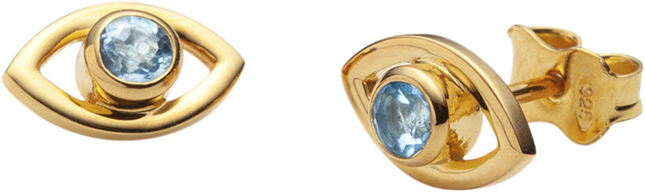Blue Topaz Eye Stud Earring