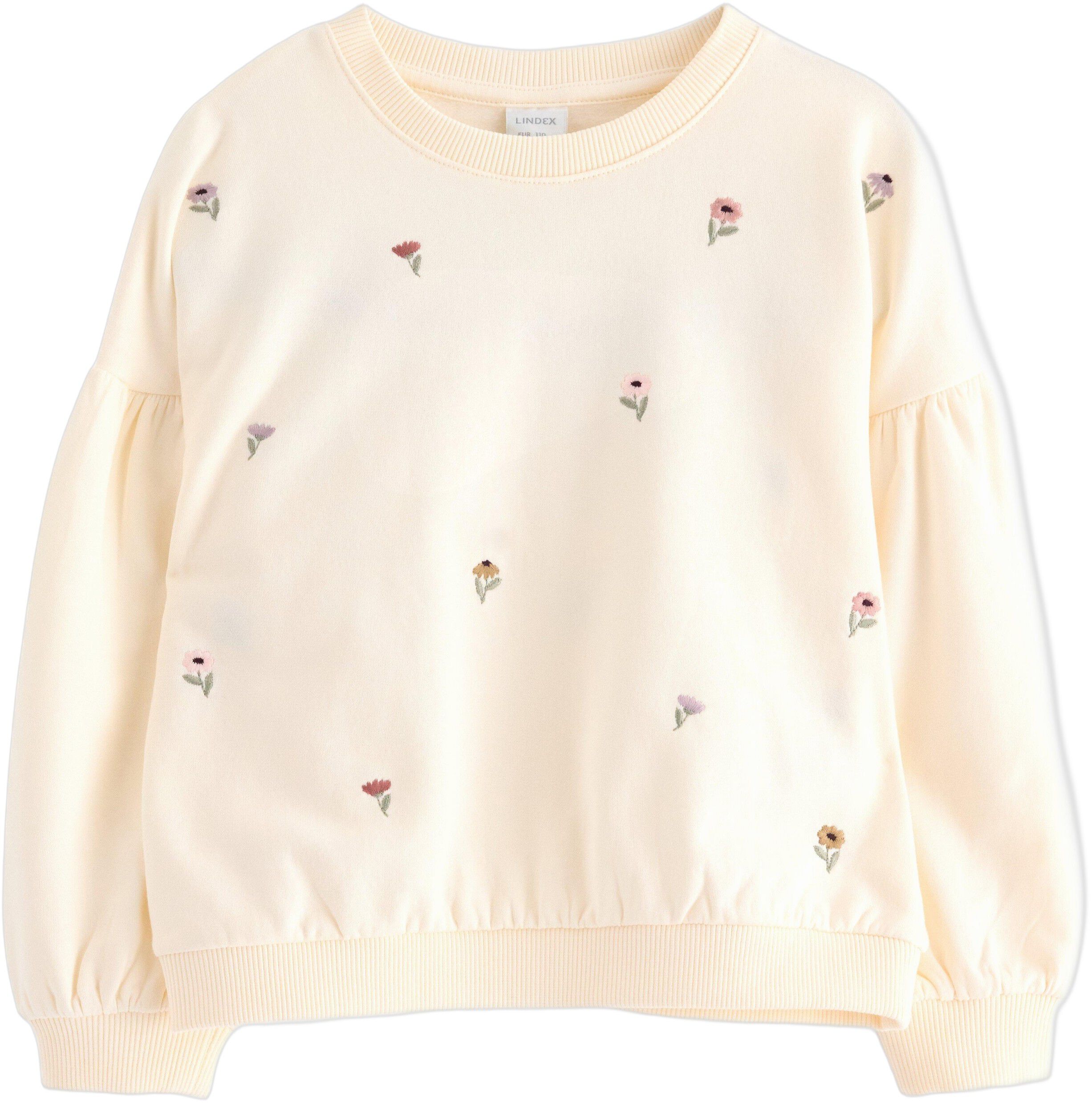 Mjuk sweatshirt i bomullstrik&aring; med