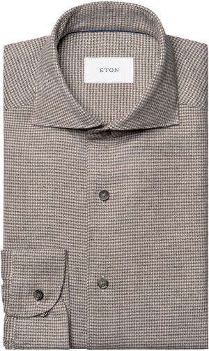 Houndstooth Check Flannel Shirt