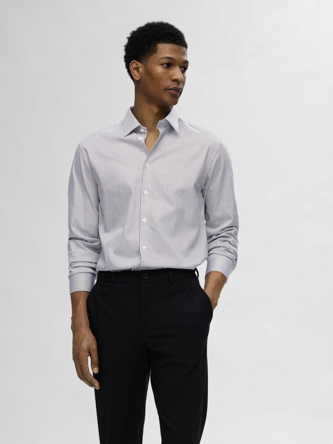 Slmslimfilip Performance Shirt Ls Noos