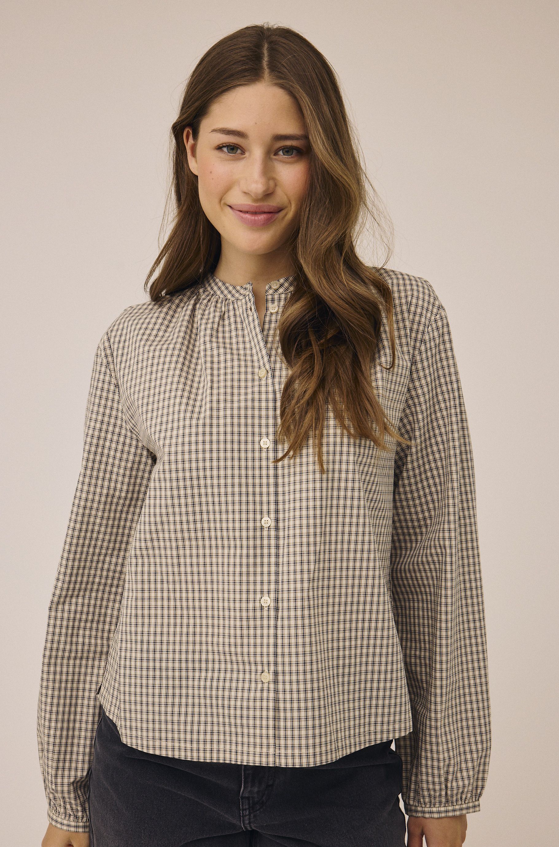 Ellen 3 Check Cotton Shirt - 100% Cotton GOTS