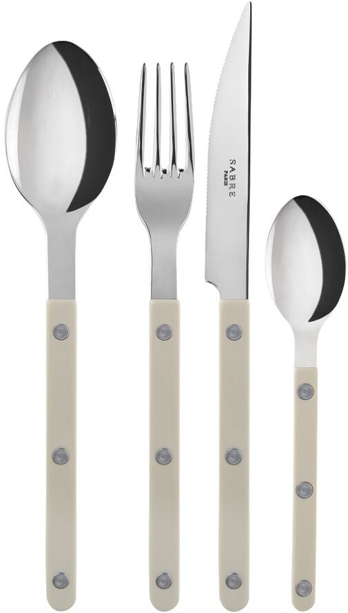 Bistrot Solid / 4 pieces cutlery set / Light kaki