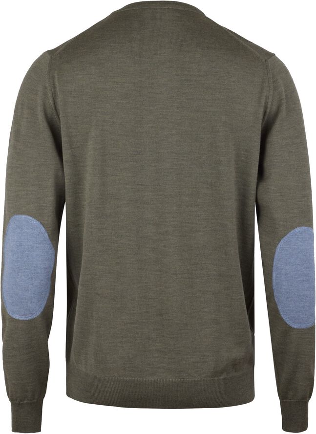 Sweater Knitted Crew Neck With Patch Merino Wool