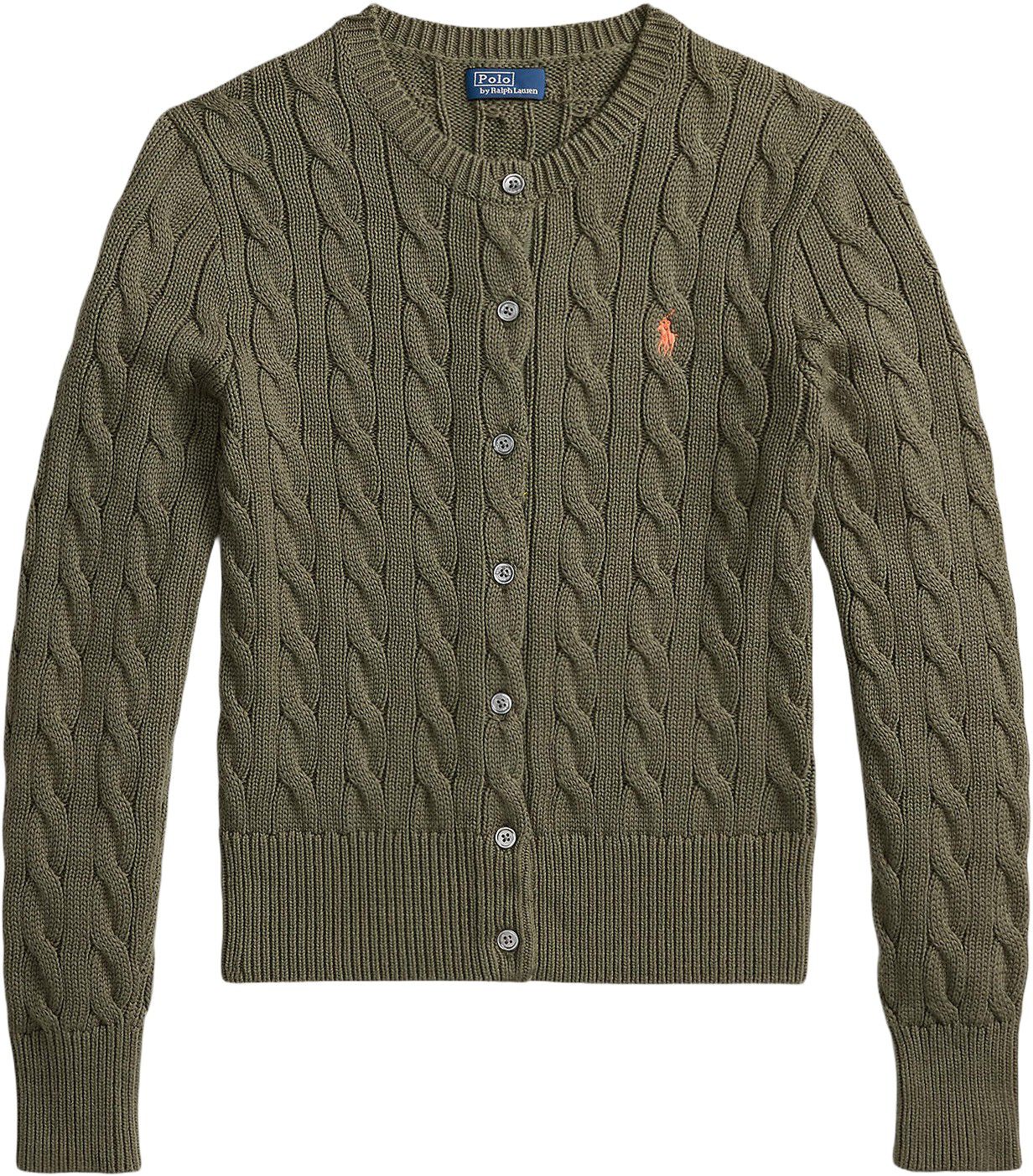 Cable-Knit Cotton Crewneck Cardigan