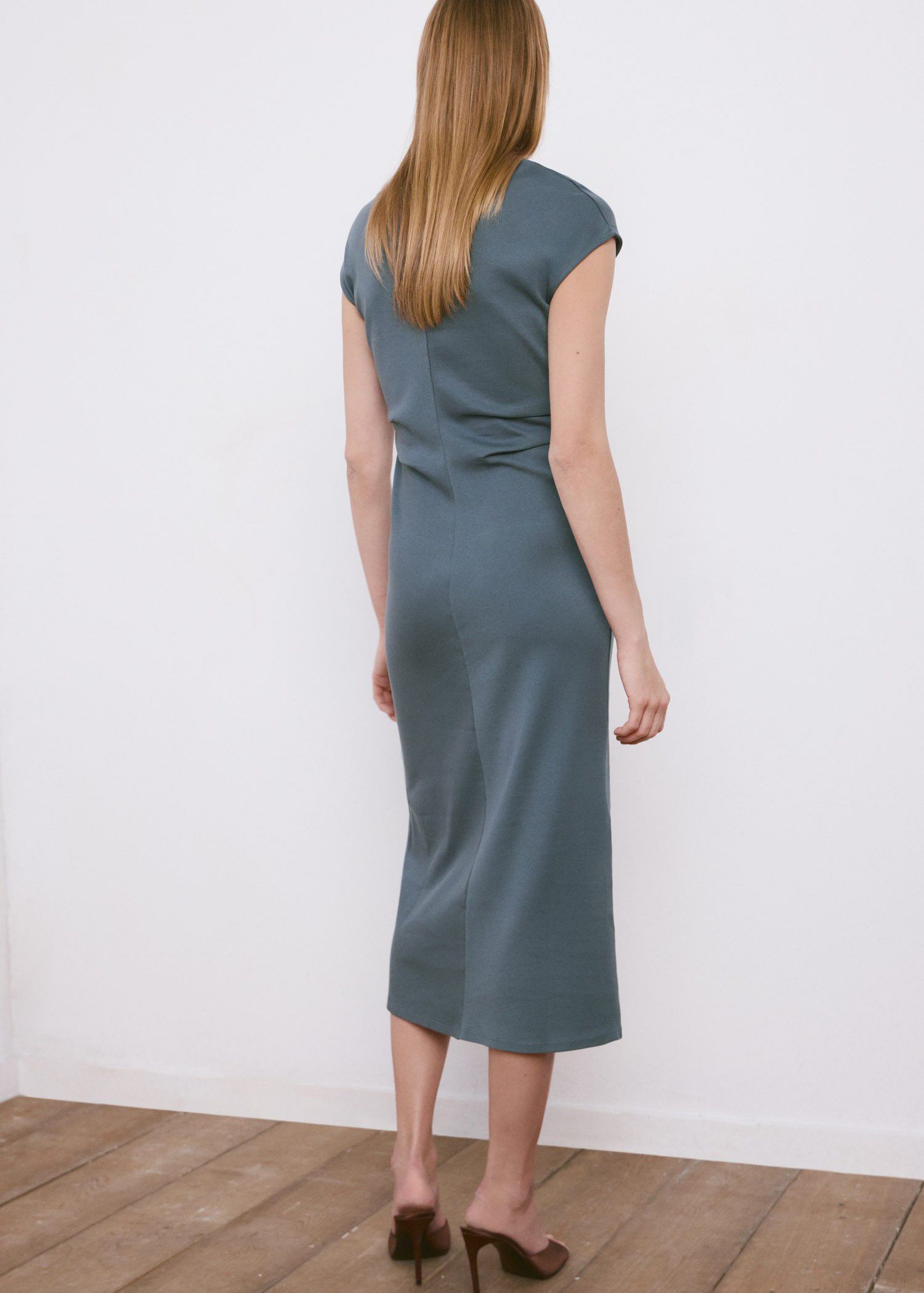 Midi-dress with draped detail