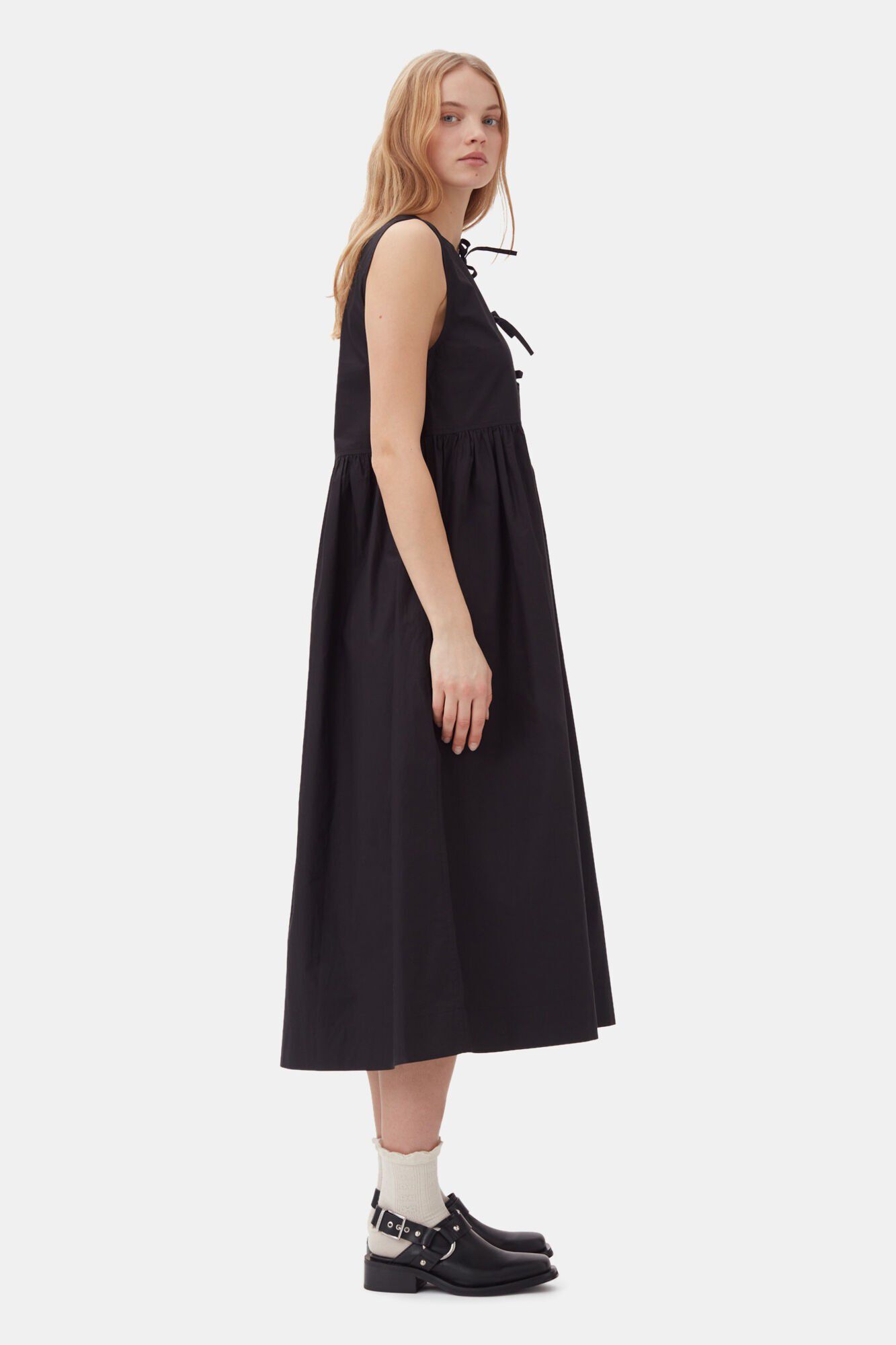 Cotton Poplin Midi Dress
