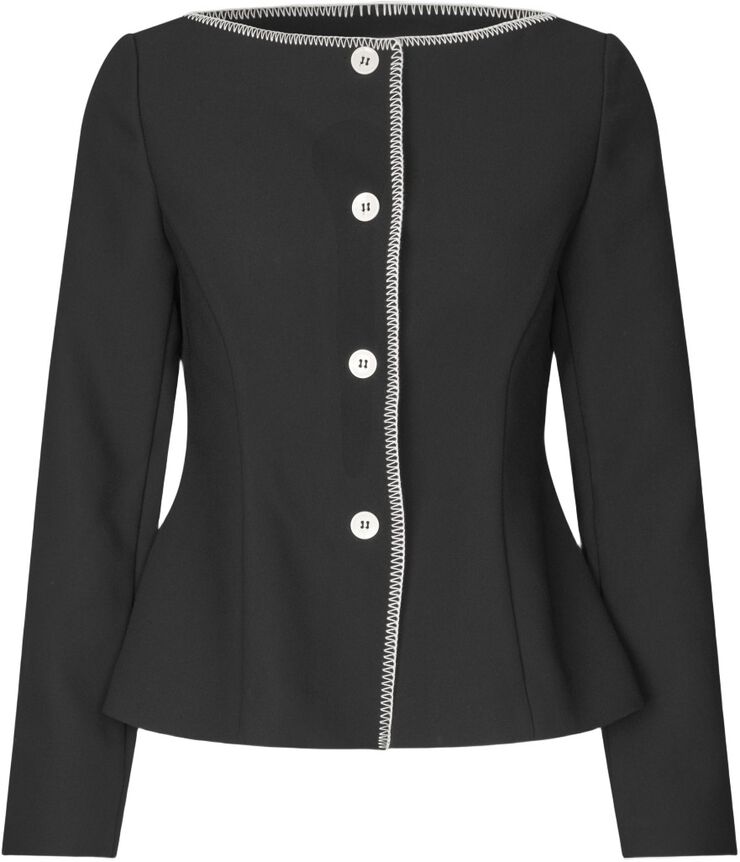 2360 Structured Crepe, Square Neckline Tailored Jacket