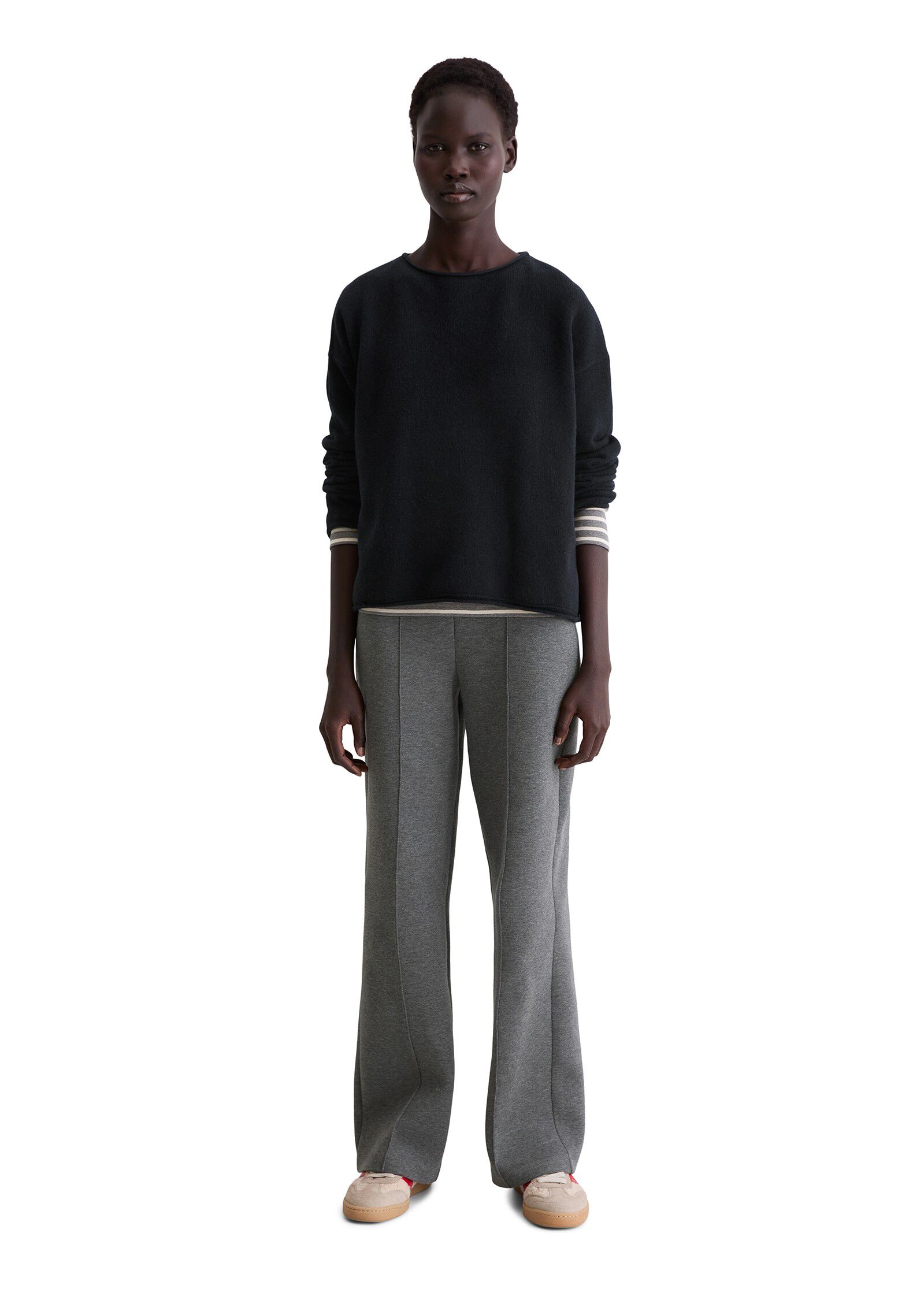 Pullover, longsleeve, boat neck