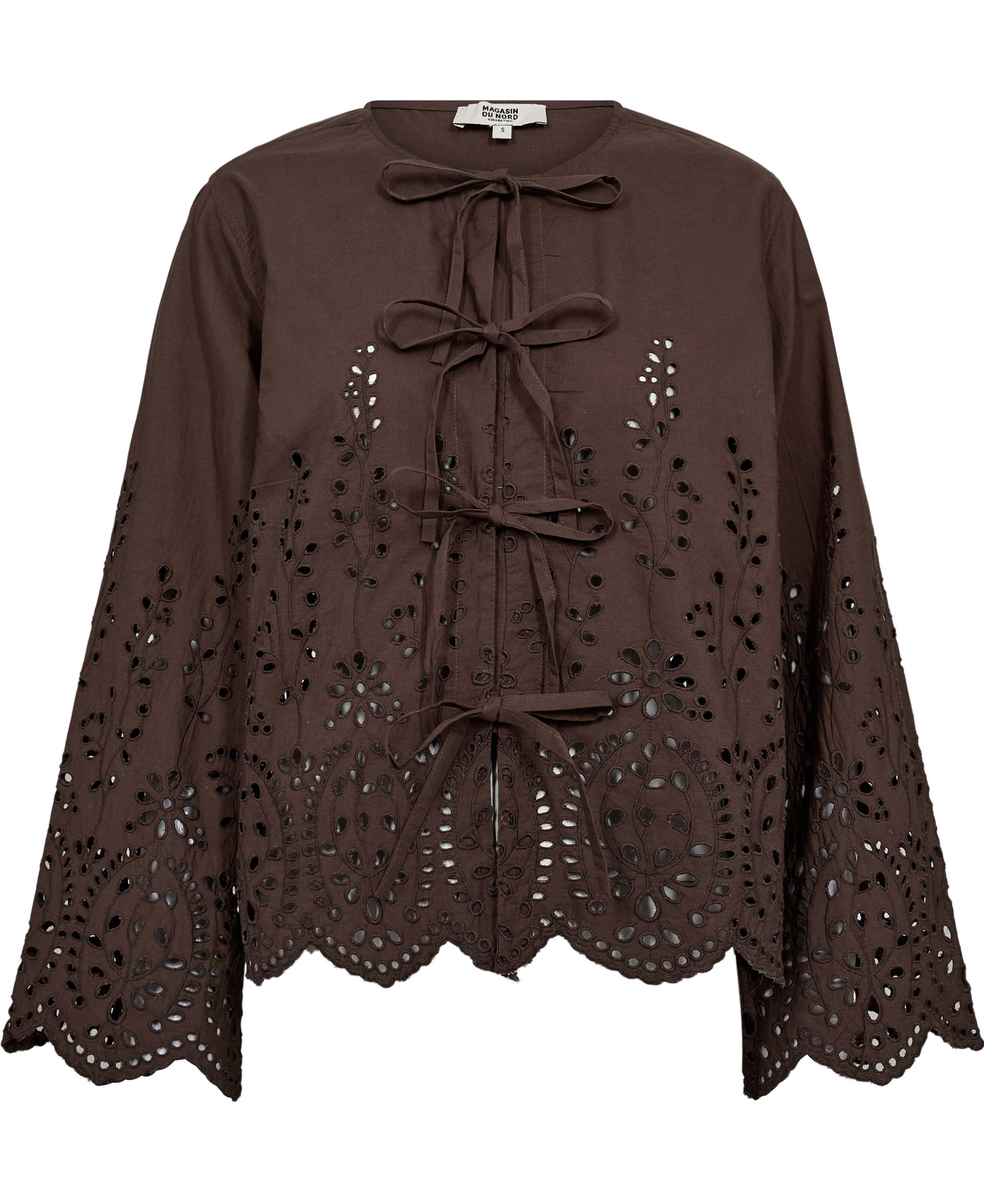 Asta 20 Lang&aelig;rmede bluse med bindedetalje - 100% &Atilde;kologisk bomuld GOT