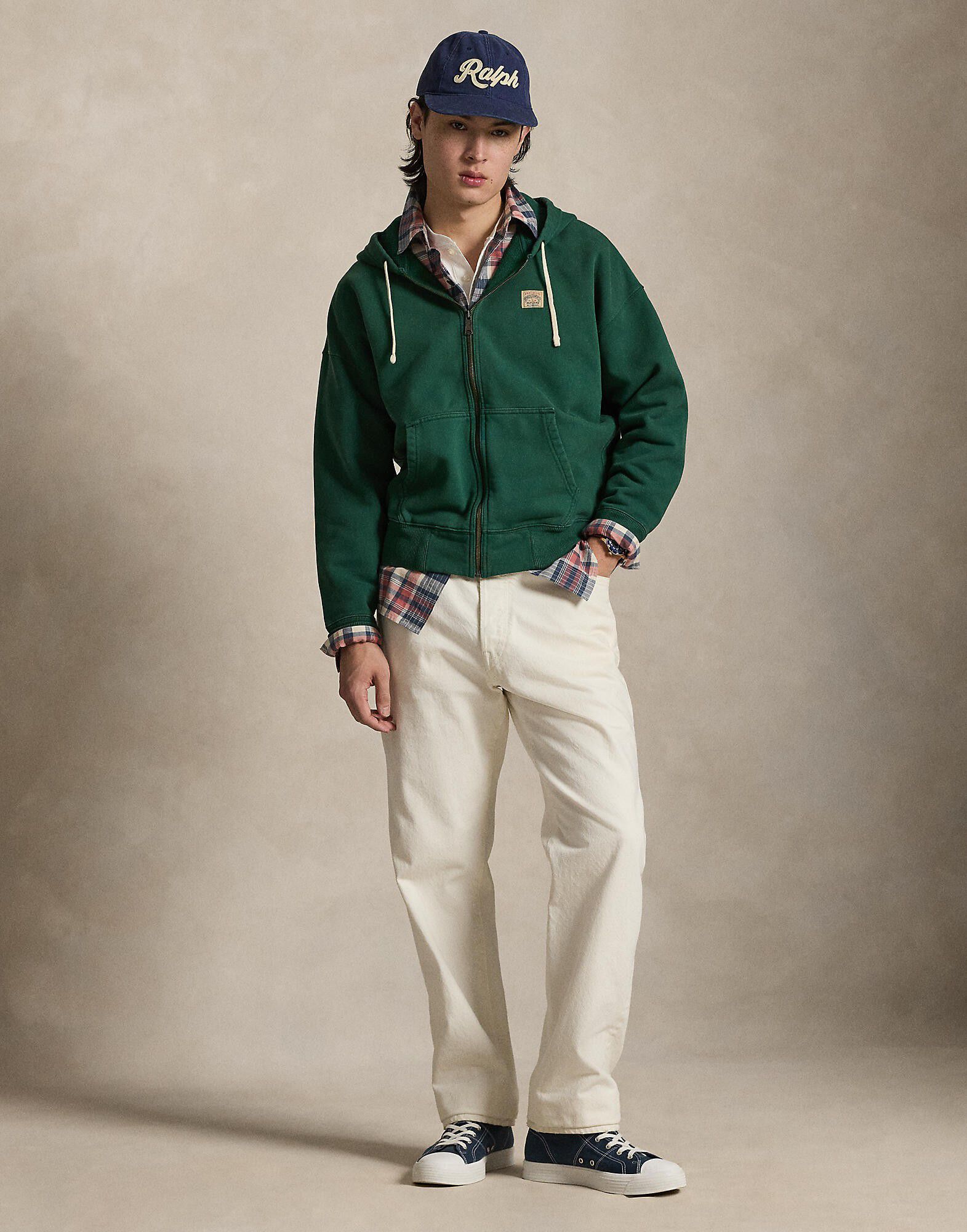 Relaxed Fit Loopback Fleece Hoodie