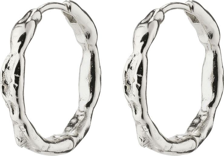 EDDY recycled organic shaped medium hoops silver-plated