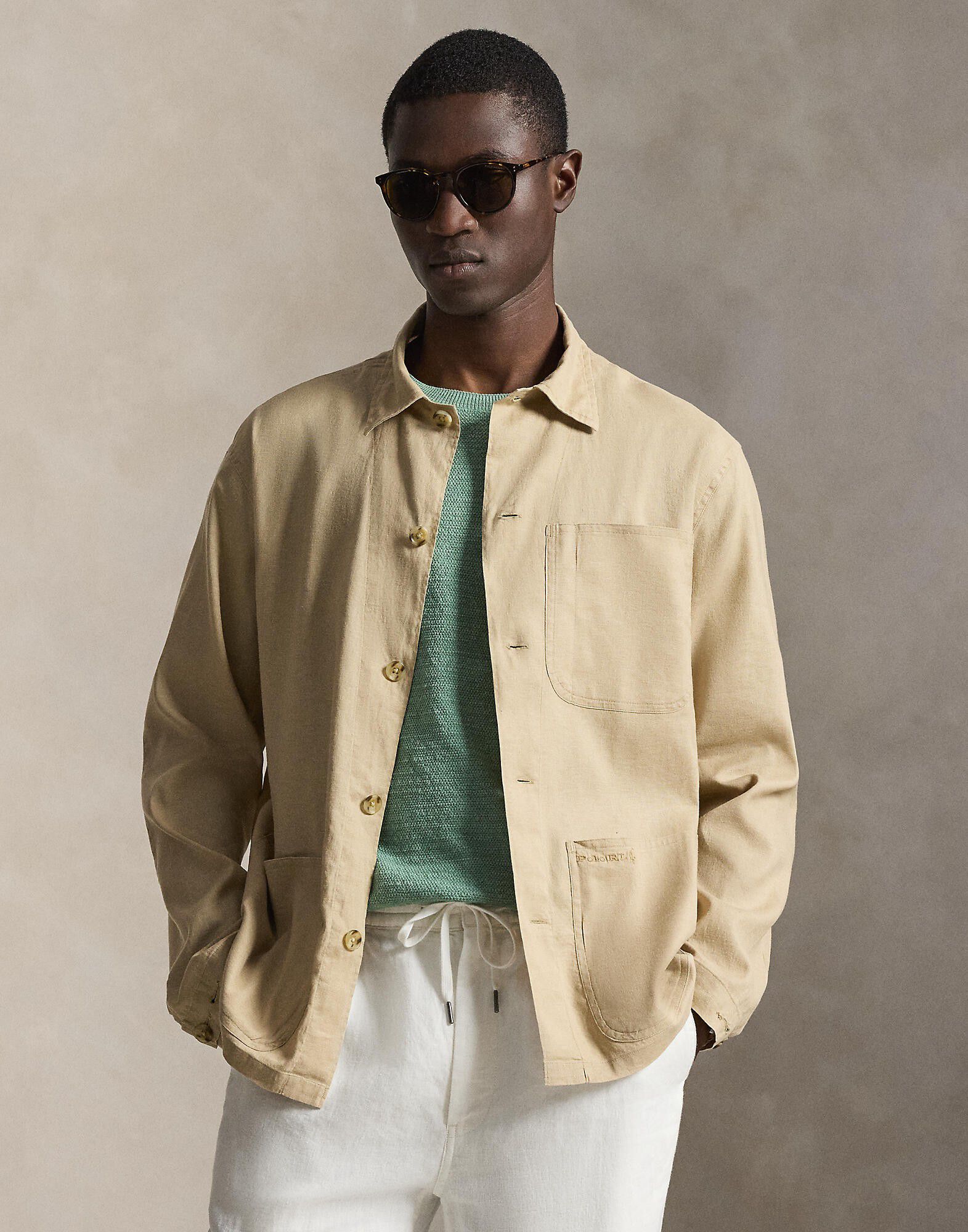 Stretch Linen-Cotton Overshirt