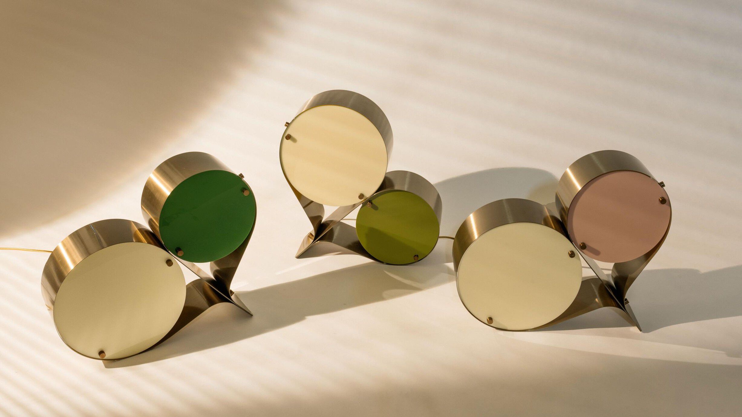 Coppia Table Lamp, Steel, EU (Base: Bronze Steel, Shade: Ivory & Blush