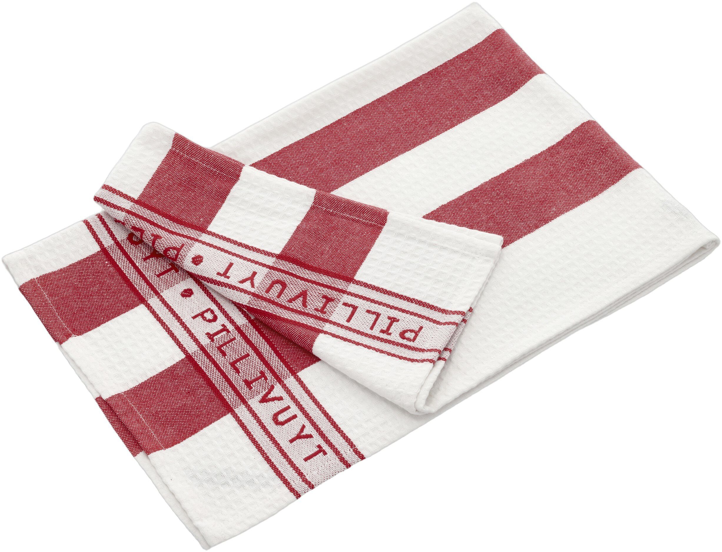 K&ouml;kshandduk Pillivuyt 90 x 60 cm Vit/R&ouml;d