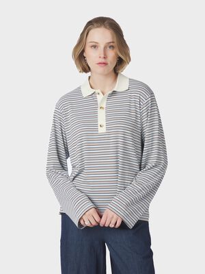 Lirenne Striped Polo Blouse