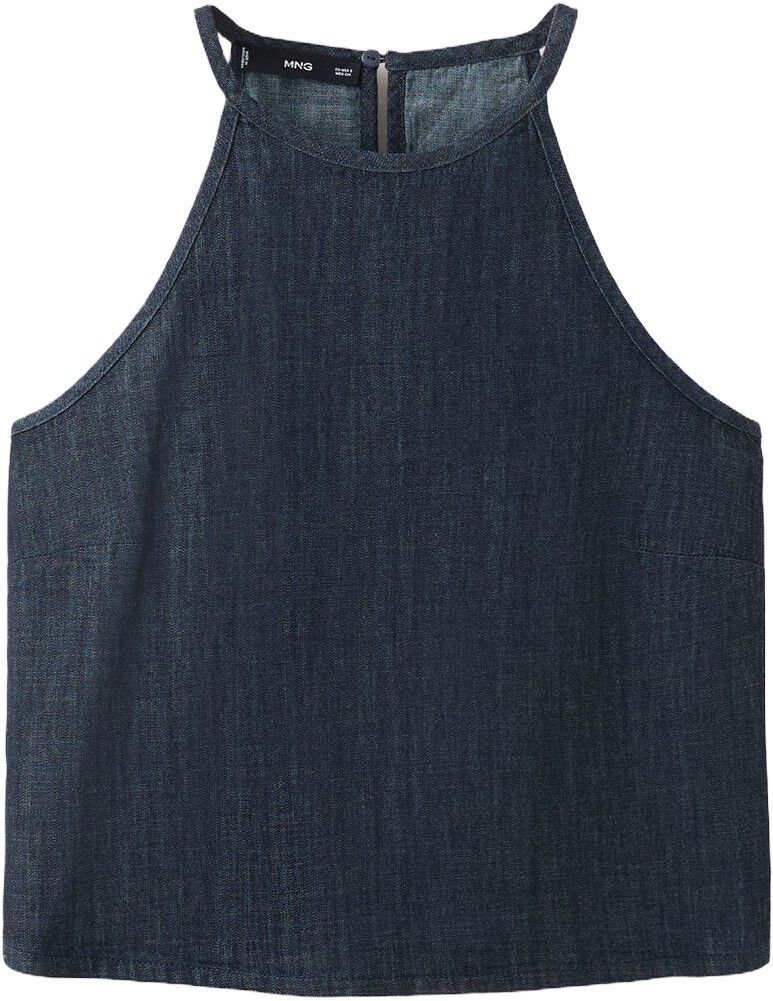 Denim-effect cotton top